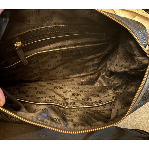 Michael Kors Fulton Leather Hobo Shoulder Bag Pebbled Black - Picture 5 of 9